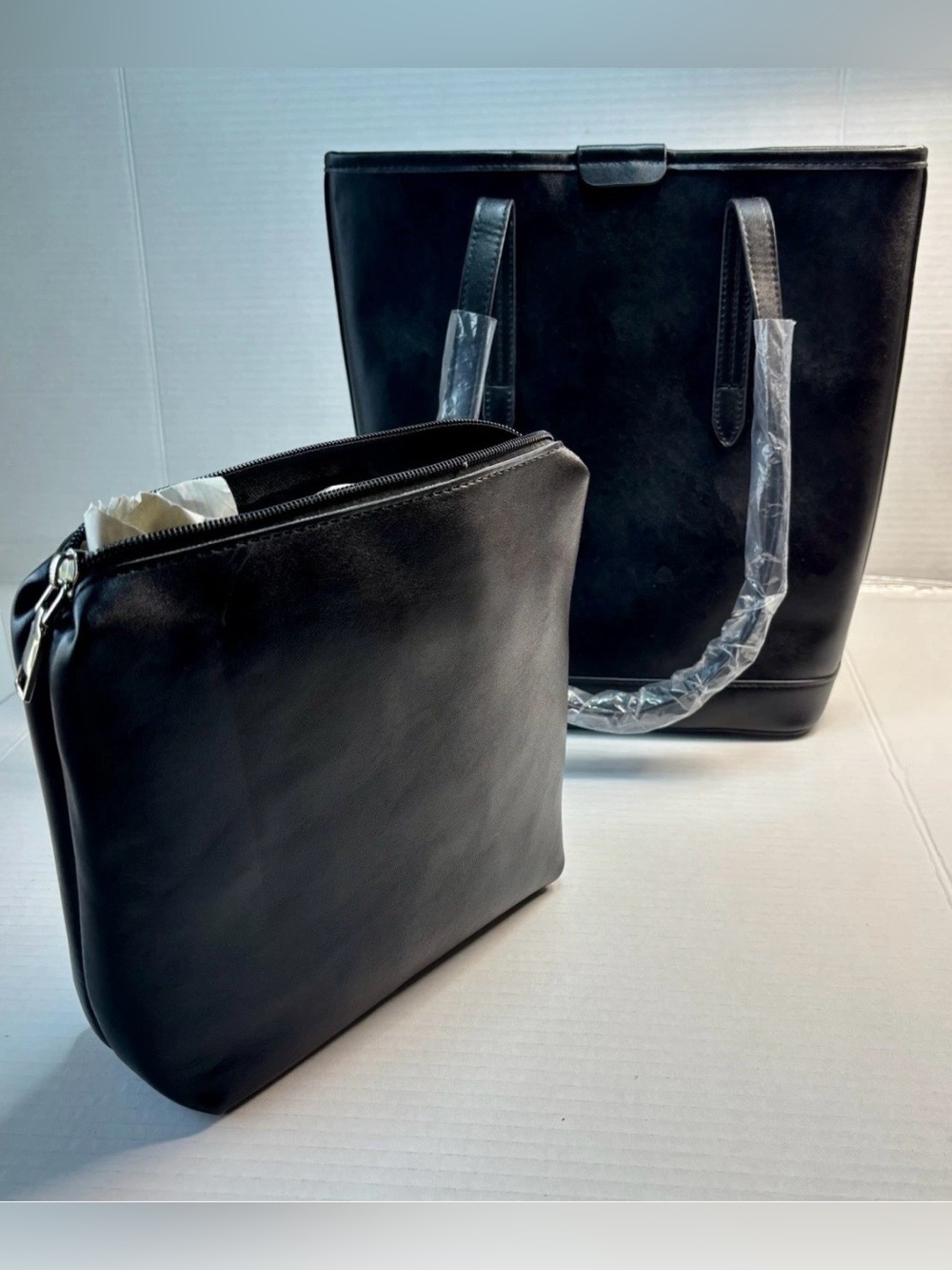 NWT Black Tote Classic Black Tote Work, BagTote, Minimalist Purse 2 Pcs. bag